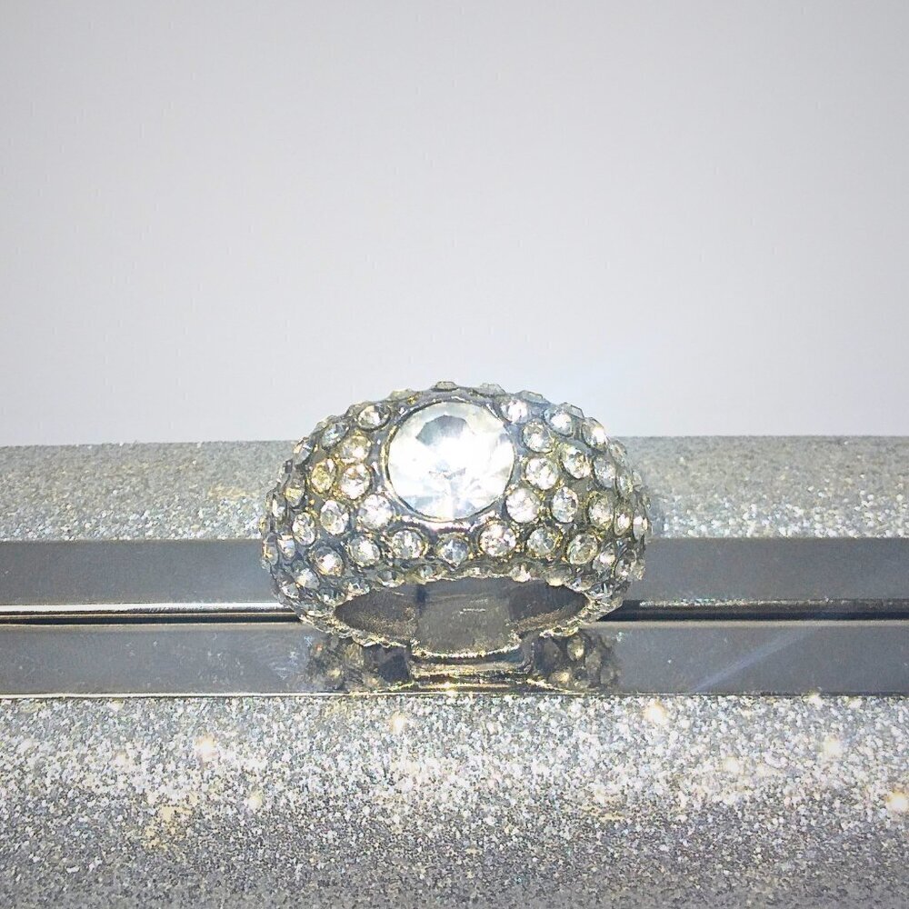 ICING SILVER GLITTER EVENING HANDBAG WITH RING FINGER CLOSURE - Picture 4 of 4